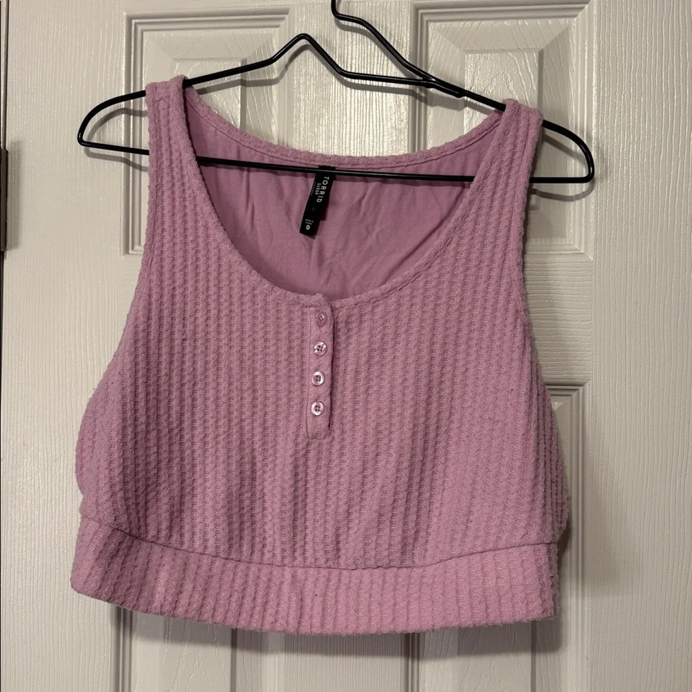 Torrid Gray, Pink, Black Super Soft Plush Waffle Crop Lounge Cami Bundle - Picture 2 of 13